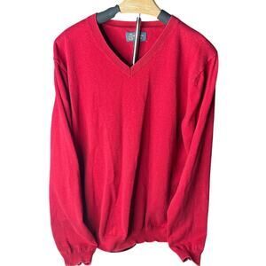 Wallin & Bros size xl vneck red pullover sweater